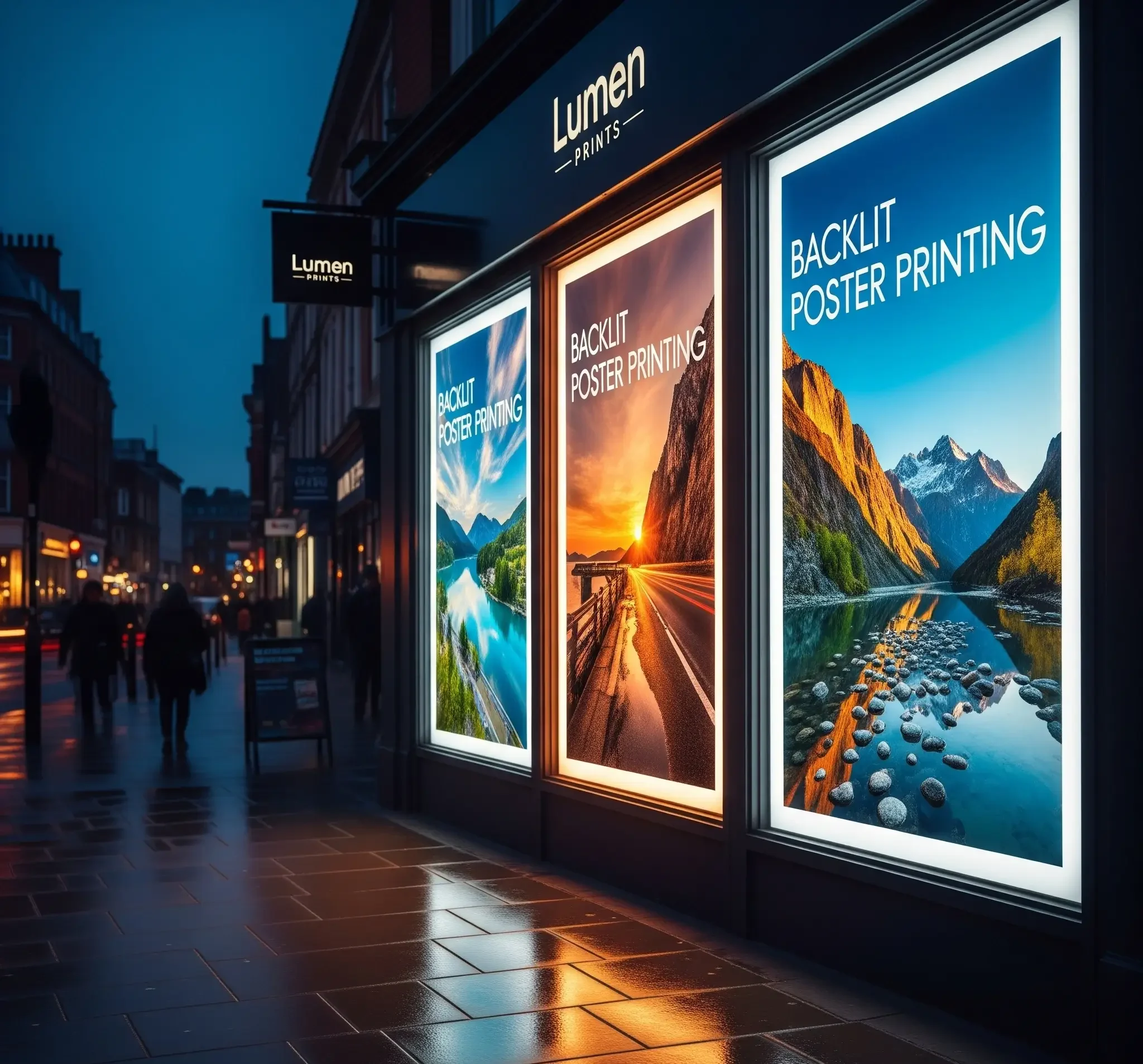 Backlit poster-printing